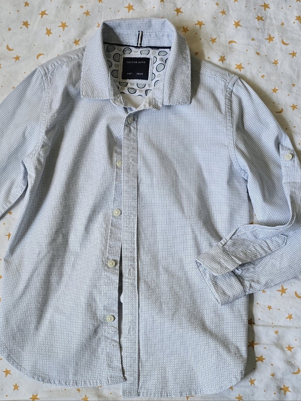 Cactus Light Blue Micro Dot Button-Down Shirt